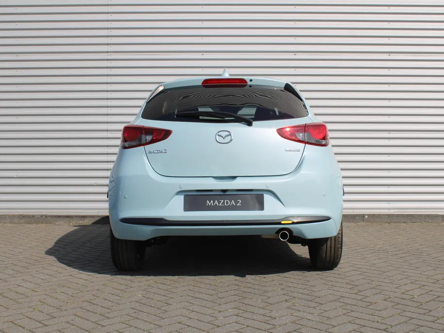 Mazda 2 1.5 e-SkyActiv-G 90PK 6MT Exclusive-Line | Private lease v.a. € 429 p/m | Camera | Dodehoek detectie | Clima | LED | Stoel- / Stuurverwarming |