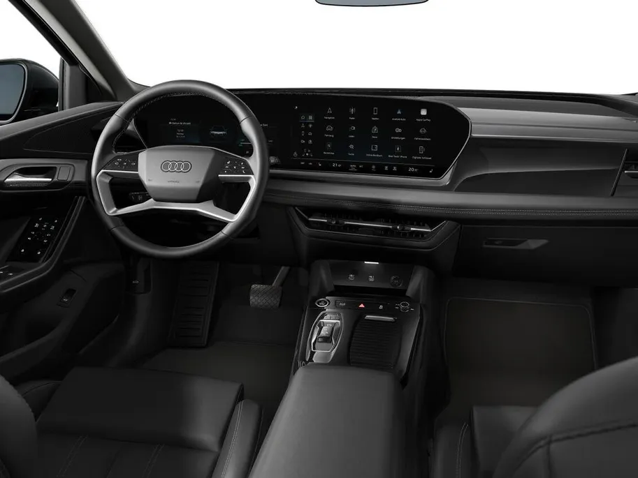 Audi Q6 e-tron Advanced edition 252 PK · Trekhaak, mechanisch draaibaar · Sportstoel zwart leder-kunstl.