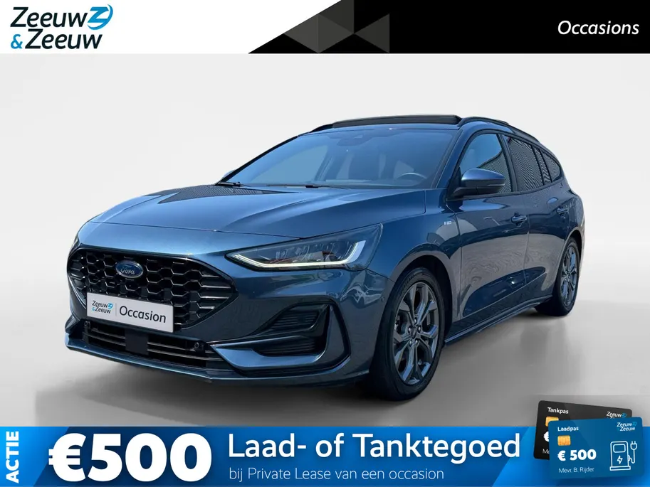 Ford Focus Wagon 1.0 EcoBoost Hybrid ST Line X | Automaat | Pano dak | Adapt. cruise control | BLIS | Winter pack | Parkeersensoren voor en achter | Achteruitrijcamera | B&O audio | Draadloos opladen mobiel | Bovag garantie |