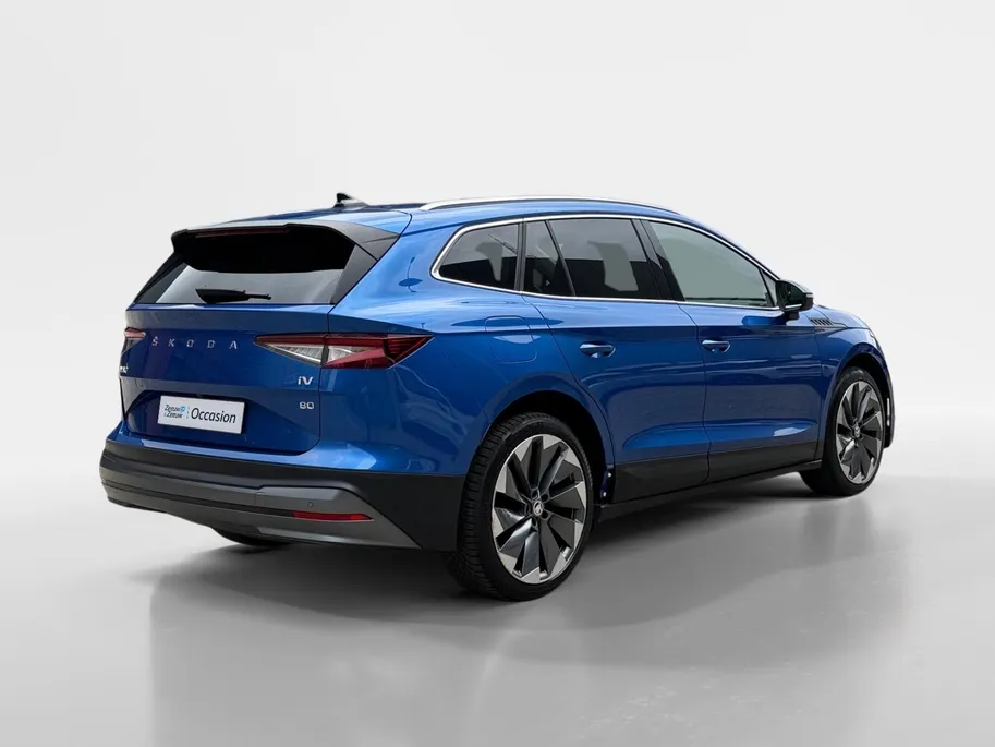 Škoda Enyaq iV 80 | Elektrisch verstelbare stoelen incl. geheugenfunctie | Stoel- en stuurverwarming | Elektrisch bedienbare achterklep | Lederen bekleding | Achteruitrijcamera | Parkeersensoren voor- en achter | Apple/Android Carplay