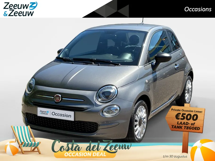 Fiat 500 1.0 Hybrid Cult Airco , lichtmetalen velgen 15' , navi  , parkeersensor , tel , usb-c , Apple Carplay/Android Auto .