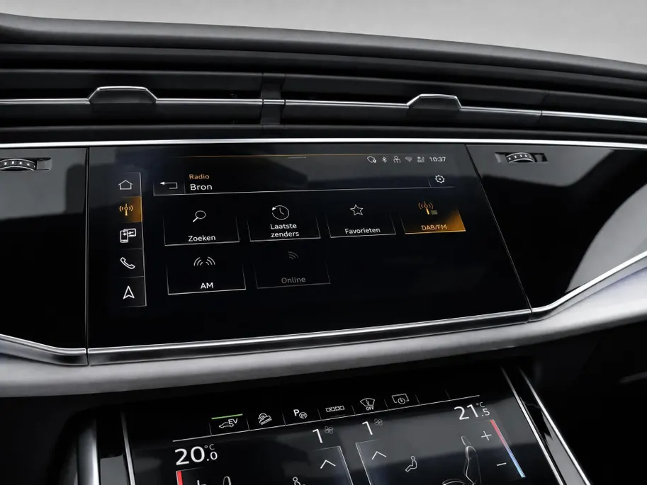 Audi Q7 55 TFSI e quattro Pro Line S 394 PK ·Leder bekleding · Assistentie. plus, remote park · Head-Up display · Glazen panorama dak · Bang & Olufsen