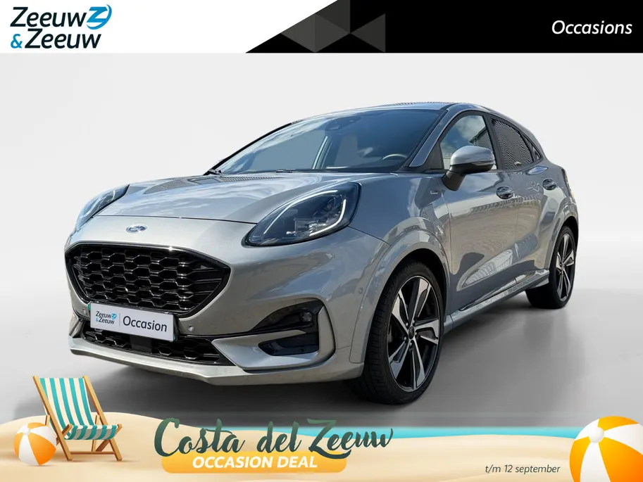 Ford Puma 1.0 EcoBoost Hybrid ST-Line X | Automaat | Trekhaak | Parkeersensoren voor en achter | Achteruitrijcamera | Adapt. Cruise control | BLIS | B&O | Draadloos opladen mobiel | 19' lichtmetalen velgen | Navigatie | Apple carplay & Android auto | Bovag garantie