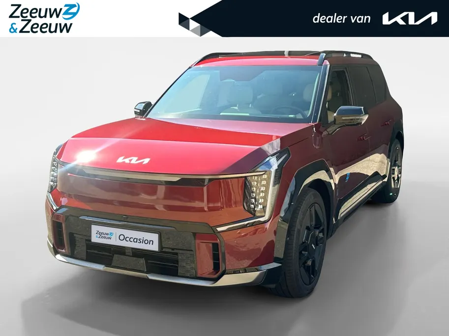 Kia EV9 GT-line AWD 99,8 kwh 7 zits | 385 PK | Geventileerde/verwarmde stoelen | Wireless Carplay & Android auto | 2.500 kg trekgewicht | Meridian | Fabrieksgarantie t/m 19-6-2033 +3x 1 jaar*  | NAP