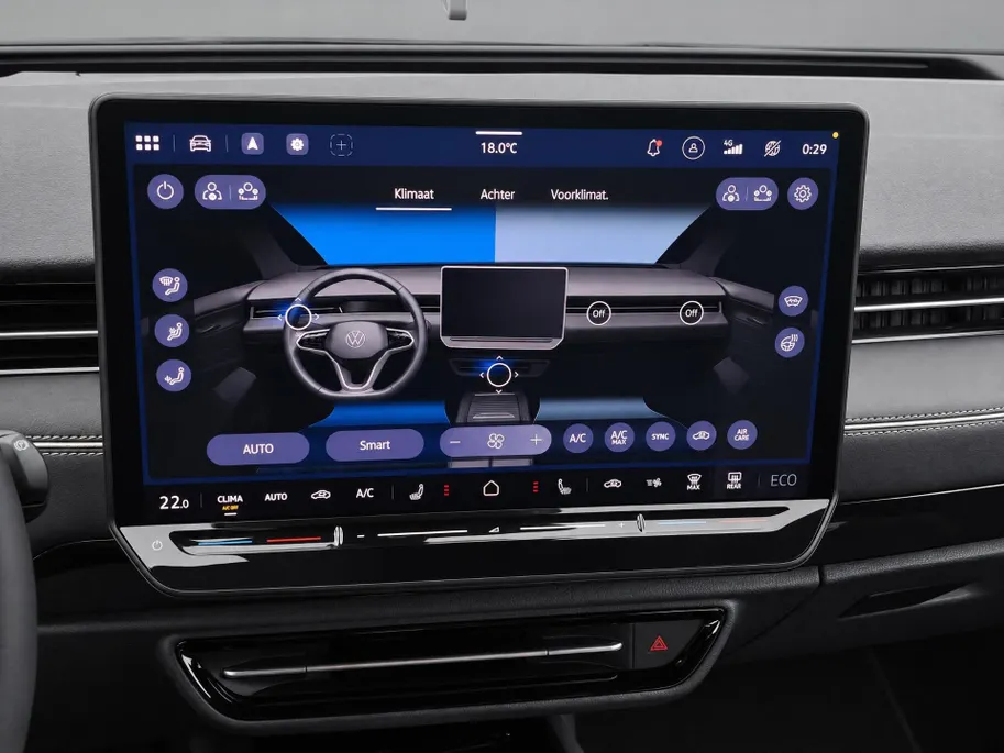Volkswagen ID.7 Limited Edition Plus 77 kWh accu 286 PK · Trekhaak inklapbaar, met elektrische ontgrendeling · Draadloze telefoonlader ·