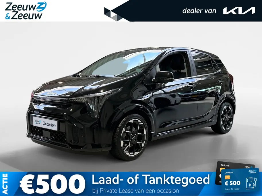 Kia Picanto 1.0 DPI GT-Line Automaat | Apple Carplay / Android Auto | Navigatiesysteem | Stoel + Stuurverwarming | Elektrisch Bedienbaar Schuif / Kanteldak | Parkeersensoren + Camera Achter | Cruise Control | Dodehoekdetectie + Correctie | Lichtsensor | 16'Lichtmetal