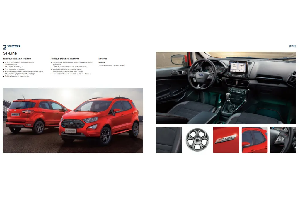 Ford EcoSport 1.0 EcoBoost ST-Line | Stoel- stuur en voorruitverwarming | Navigatie via Apple Carplay & Android auto | Cruise control