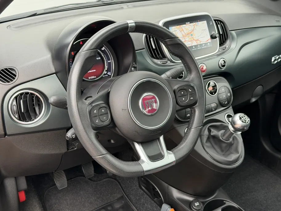 Fiat 500 1.0 Hybrid 70 PK Rockstar Clima Cruise Navi 16' Pano Matt Groen VERKOCHT