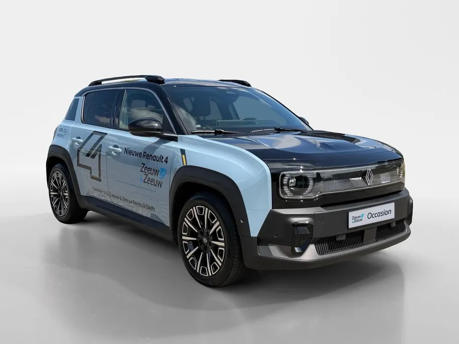 Renault 4 Comfort Range Iconic 52 kWh Automaat | DEMO | Zwarte Motorkap | Camera | Elektrische Achterklep | Apple CarPlay/Android Auto | Climate Control | Adaptive Cruise Control | Digital Cockpit | Armsteun | Lichtmetalen Velgen |