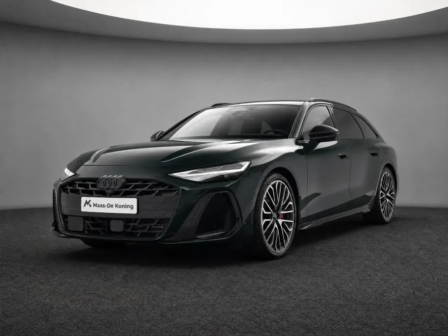 Audi A6 Avant S edition Comp 367 PK S-tronic e-hybrid quattro · MIDNIGHT GREEN · 360 Camera · Servosluiting · Panoramadak · Bang & Olfusen · Elek. Stuurkolom · Bijrijder Scherm · Stoelverwarming V + A · 21'' Inch · Garantie t/m 03-03-2028