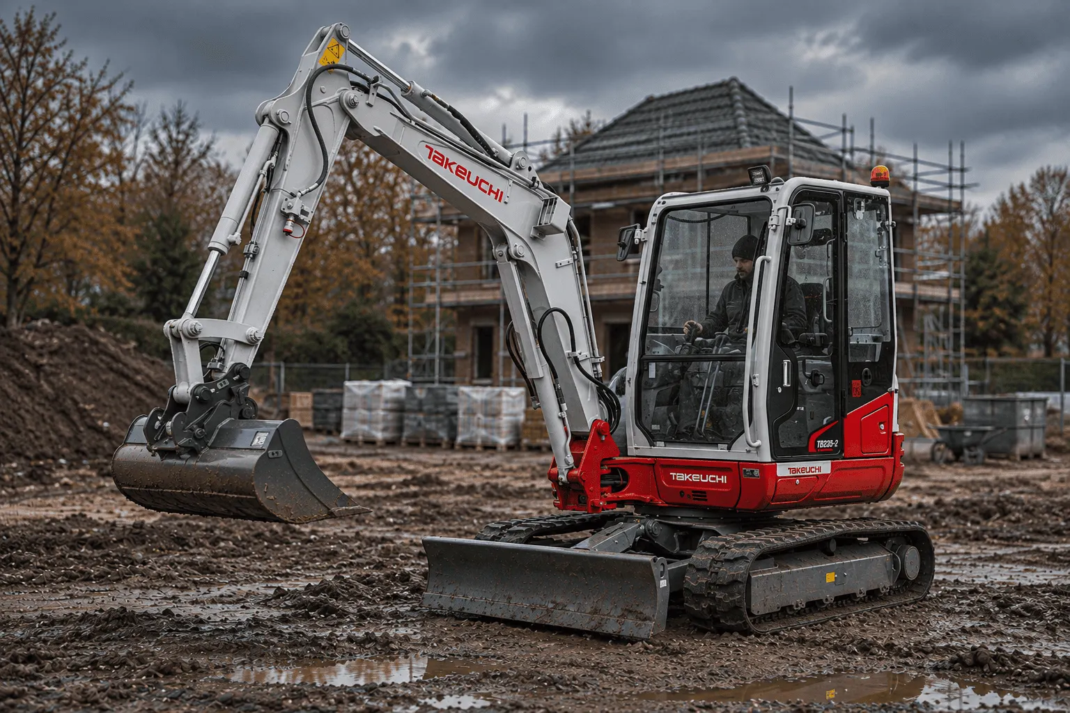 La pelle hydraulique Takeuchi TB235-2 de 3,5 tonnes en action
