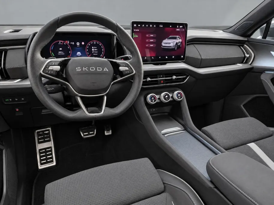 Škoda Kodiaq 1.5 TSI 204pk DSG PHEV Sportline Business · Panoramadak · Wegklapbare Trekhaak · Camera · Stoelverwarming · Eek. Voorstoel · 19'' Inch · Garantie t/m 01-07-2030 of 100.000km