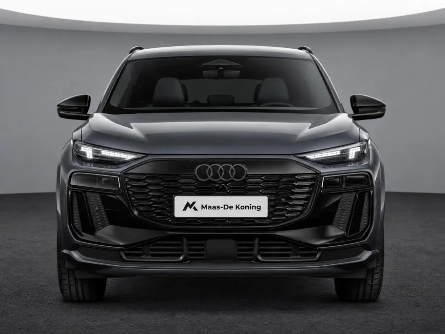 Audi Q6 e-tron S edition 83 kWh 252 PK · Trekhaak elek. wegklapbaar · Optiekpakket zwart · Zwart lederen S-line bekleding