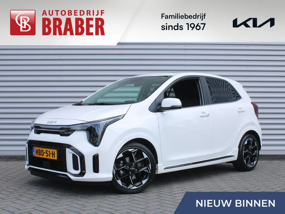 Kia Picanto 1.0 DPI GT-Line | Stuur-/stoelverwarming | Schuifdak | Camera | Dodehoek detectie | Telefoonlader | Clima | Navi | 16' LM | LED | Cruise |