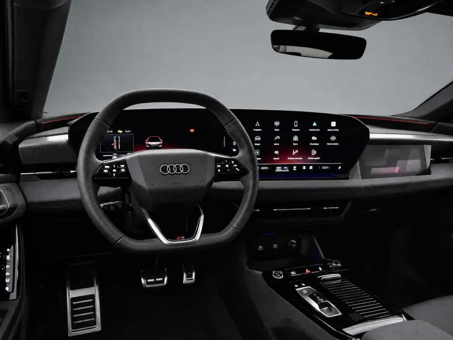Audi A6 e-tron S edition 83 kWh 286 PK · Tech Pro · 21' LM Velgen · Bang & Olufsen Sound · Panorama-glasdak · Privacy glas · Head up display · Luchtvering · Servosluiting