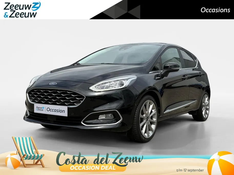 Ford Fiesta 1.0 EcoBoost Hybrid Vignale | Dealer onderhouden | NL auto | Adapt. cruise control | Pano dak | BLIS | Winter pack | Parkeersensoren voor en achter | Achteruitrijcamera | 17' lichtmetalen velgen | Bovag garantie |