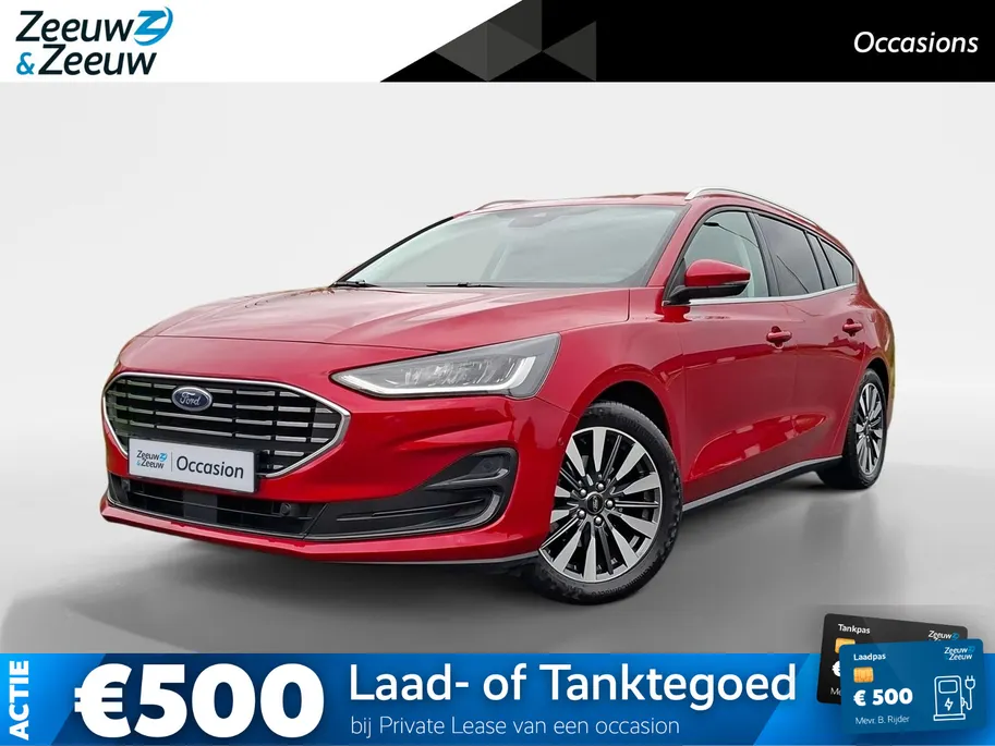 Ford Focus Wagon 1.0 EcoBoost Hybrid Titanium X | NL-auto | 1e Eigenaar | Winterpack | Driver Assistancepack | El. Trekhaak | Adaptieve Cruise Control | BLIS | El. Achterklep | Camera | B&O | AGR Bestuurdersstoel |