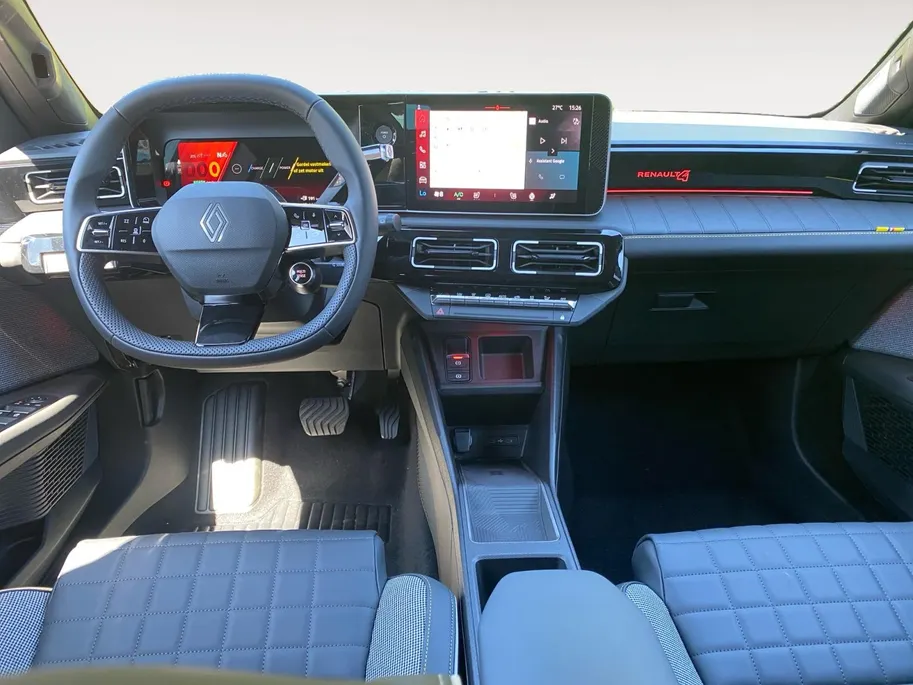 Renault 4 comfort range iconic canvas dak 52 kWh elektrisch vouwdak , nu met 1800,- voorraad korting .  Apple Carplay/Android Auto , Pack Advanced Driving Assist , Harman/kardon premium audio , lichtmetalen velgen 18' , voorstoelen verwarmd , warmtepomp , navigatie