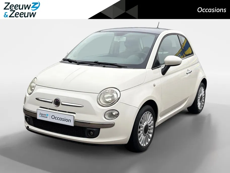 Fiat 500 1.2 Lounge airco , lm velgen , panoramadak , tel , usb , el ramen en spiegels .