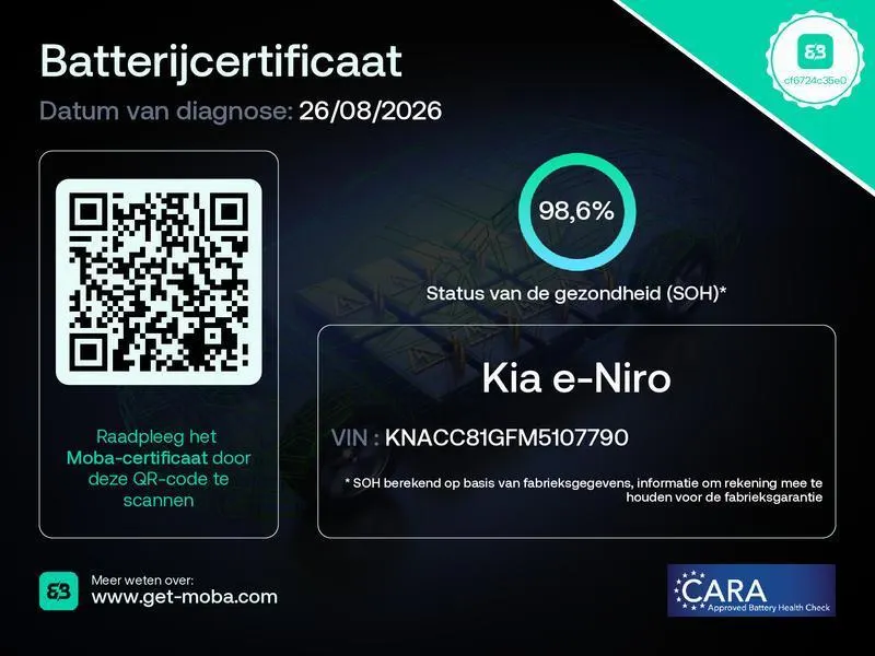 Kia e-Niro DynamicPlusLine 64 kWh Climate control | Stoel,- en stuurverwarming | Parkeercamera | Cruise control | Elek. schuif/kanteldak | 16 inch LM velgen | SOH 98.6% |