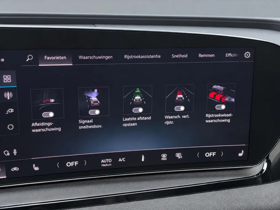 Audi Q6 e-tron S edition performance 100 kWh 306pk · SOH 98,1% · Panoramadak · Warmtepomp · 360 Camera · Wegklapbare Trekhaak · Bang & Olufsen · Kuipstoel · 21'' Inch · Garantie t/m 21-01-2031 of 100.000km