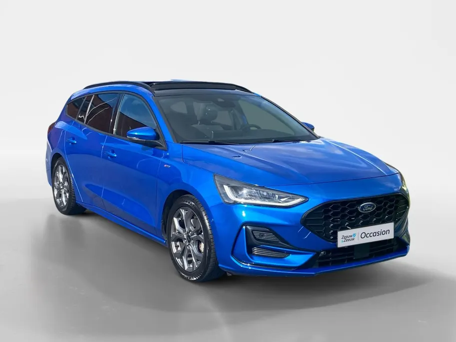 Ford Focus Wagon 1.0 EcoBoost Hybrid ST Line X |Winterpack | Driver Assistancepack | Afn. Trekhaak | Panoramadak | Adaptive Cruisecontrol | Dodehoekdetectie | Camera | 17' Lichtmetaal | B&O Audio |