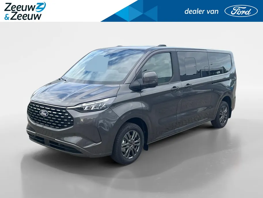 Ford Tourneo Custom 340 L2 Titanium 2.5 PHEV 233 pk | 9-persoons | TE BESTELLEN | Dual-zone airco | Inklapbare trekhaak | Cruise control | Verwarmd stuurwiel | Dubbele schuifdeuren met uitzetruiten | 17' LM velgen