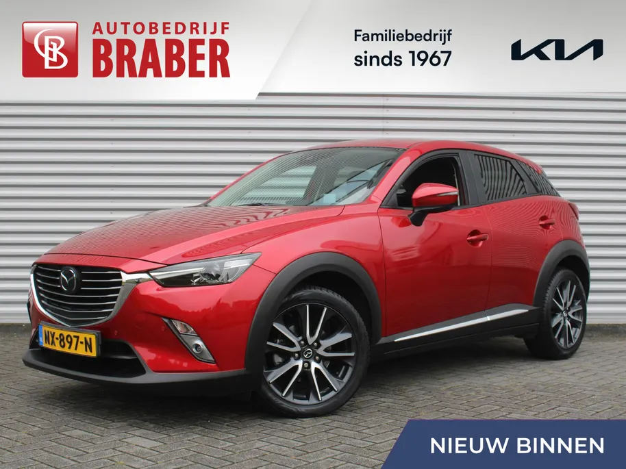 Mazda CX-3 2.0 SkyActiv-G 120 GT-M | Stuur-/stoelverwarming | Leer | Dodehoek detectie | Camera | Bose | HUD | LED | 18' LM | Cruise adapt. | Navi | Clima |