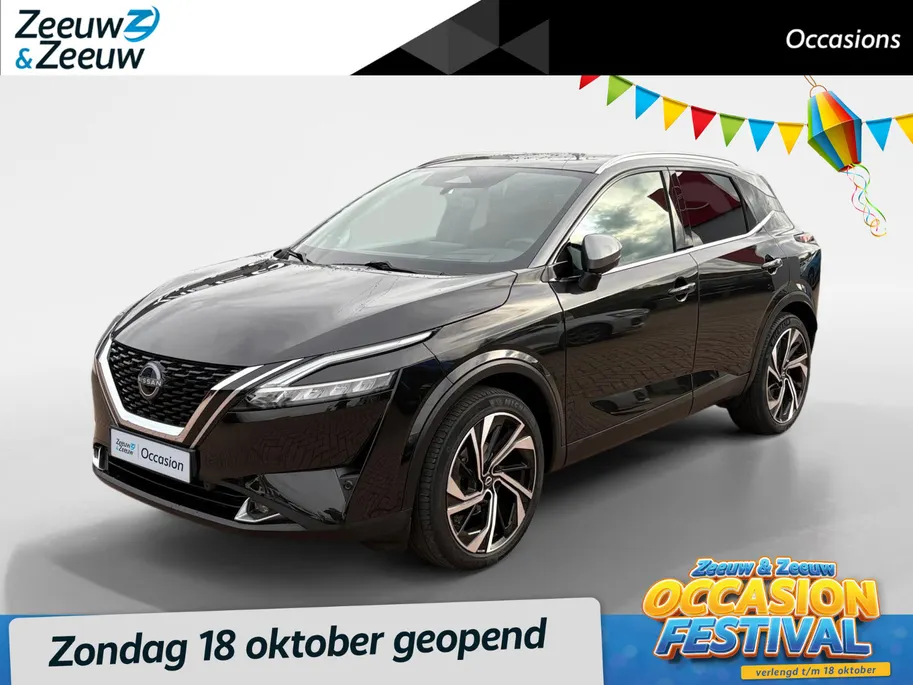 Nissan QASHQAI 1.3 MHEV Xtronic Tekna Plus *Automaat*Navi+360Camera*Winter Pack*Elekt. Stoelen*Lederen bekleding*HUD*Adapt. Cruise Control*Memory stoelen*1ste eigenaar!