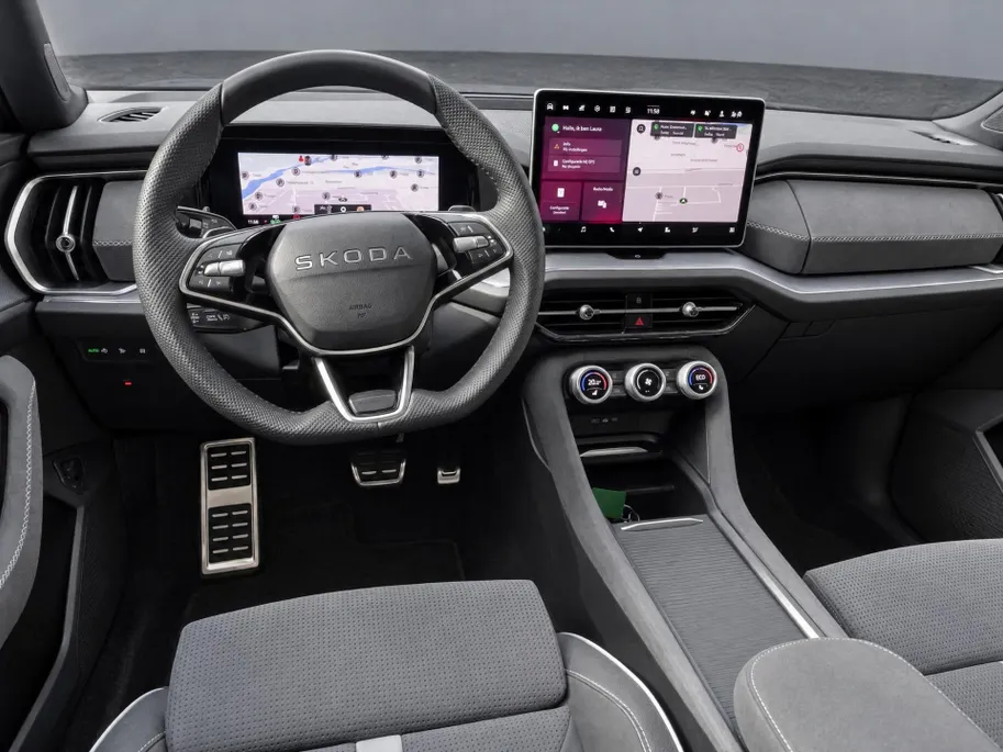 Škoda Kodiaq 1.5 TSI 204pk DSG PHEV Sportline Business · Panoramadak · Wegklapbare Trekhaak · Camera · Elek. Voorstoel · Elek. Achterklep · 19'' Inch · Garantie t/m 24-06-2030 of 100.000km