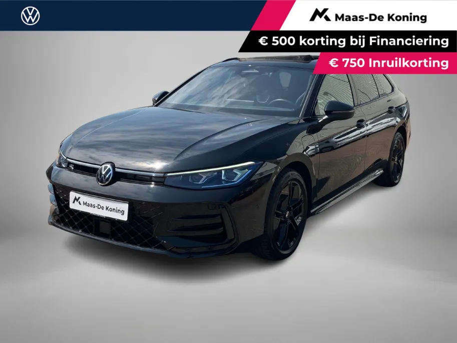 Volkswagen Passat Variant 1.5eHybrid 200kW/272PK R-Line Black Style DSG · Panoramadak · Navigatie · Trekhaak · Garantie t/m 12-03-2030 of 100000km · EXTRA INRUILKORTING ·